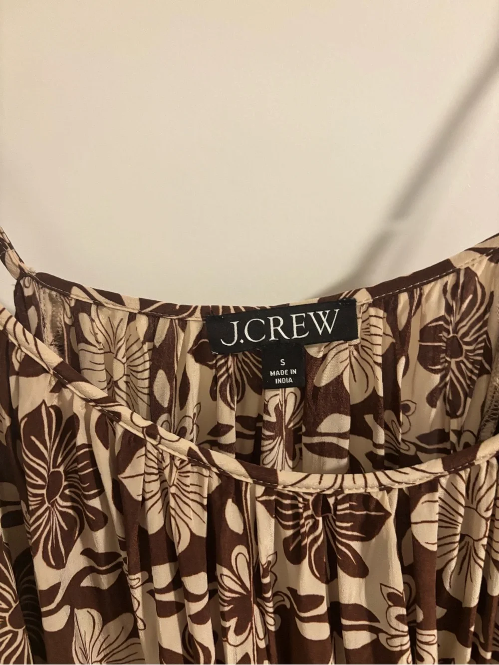 J. CREW Caspia Maxi Dress Floral Crepe de Chine Brown Size S
